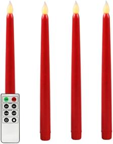 img 4 attached to 🕯️ Flameless Taper Candles with Timer, Remote Control, and Batteries Included - Set of 4