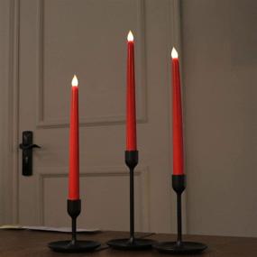 img 1 attached to 🕯️ Flameless Taper Candles with Timer, Remote Control, and Batteries Included - Set of 4