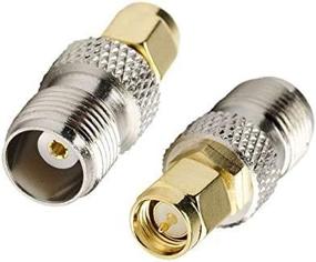 img 1 attached to 🔌 2-Pack DHT Electronics RF Coaxial Coax Adapter SMA Male to TNC Female Connector for Enhanced SEO