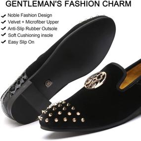 img 3 attached to XQWFH Leopard Loafers Leather Embroidery Men's Shoes in Loafers & Slip-Ons