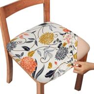 🌸 gute chair seat covers: stylish stretch printed slipcovers for dining room, office - removable, washable and comfy! (flower, pack-4) logo