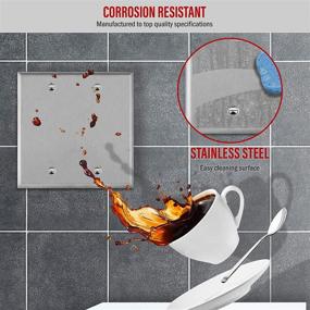img 2 attached to 🔳 ENERLITES Stainless Steel Wall Plate: Blank, Corrosion Resistant Cover for Unused Outlets & Light Switches
