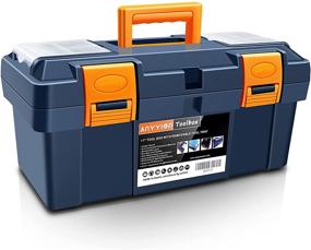 img 4 attached to 🔧 Anyyion 17-inch Tool Box with Removable Tray - Blue: Versatile & Convenient for Organizing Small Parts!