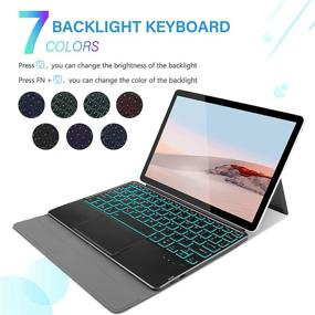 img 2 attached to 💻 Black Bluetooth Keyboard with 7-Color Backlight for Surface Go 1/2 - Upgraded Version 2020