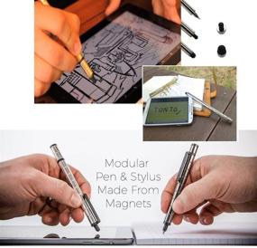 img 1 attached to Black Magnetic Pen, Gel Pen with Magnet, Capacitive Touch Screen and Stylus Pen, Creative Transformable Tool with Fidget Toy Option