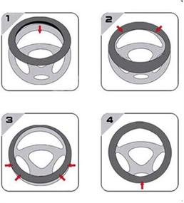 img 1 attached to Универсальный чехол для рулевого колеса автомобиля SHIAWASENA диаметром 15 дюймов с узором из карбонового волокна, аксессуары для интерьера