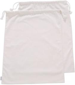 img 3 attached to Convenient 2-Pack: Augbunny 100% Cotton Canvas Travel Laundry Bag