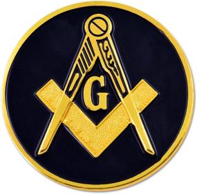 img 1 attached to 🔺 Classy Masonic Auto Emblem: Square & Compass in Black & Gold - 3'' Diameter