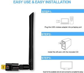 img 1 attached to 🖧 1200Mbps USB 3.0 WiFi Adapter with 5dBi Antenna for PC Desktop Laptop Mac - Dual Band 2.4G/5G 802.11ac, Supports Windows 10/8/8.1/7/Vista/XP/2000 & Mac10.6-10.15