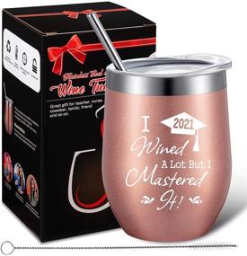 img 4 attached to 🎓 2021 Funny Graduation Gifts: Master Your Degree with this Stainless Steel Wine Tumbler Set!