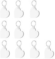 🔑 premium quality 10pcs diy sublimation double-sided heat transfer heart-shaped keychain blanks - white blank mdf key rings for heat press logo