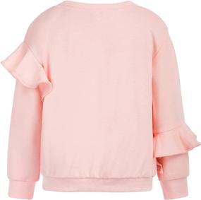 img 1 attached to Girls Ruffle Pullover Sleeve Sweatshirt Outdoor Recreation