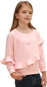 img 3 attached to Girls Ruffle Pullover Sleeve Sweatshirt Outdoor Recreation
