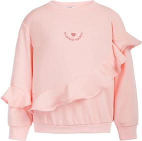 img 4 attached to Girls Ruffle Pullover Sleeve Sweatshirt Outdoor Recreation