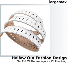 img 2 attached to Leather Lorgamax Hollow Design Black Women's Accessories and Belts