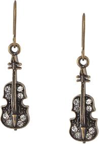 img 4 attached to 🎶 Antique Bronze Musical Instrument Dangle Earrings by Spinningdaisy: Classic Melodies for Fashion Enthusiasts