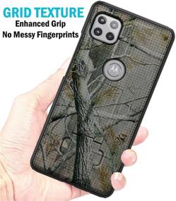 img 1 attached to Nakedcellphone Motorola One 5G Ace Case with Clip - Slim Kickstand Phone Cover [Outdoor Camouflage] + Ratchet Belt Hip Holster for Moto XT2113 - Real Woods Camo Tree Leaf Design