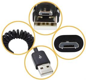 img 1 attached to 🔌 Компактный USB 2.0 расширенный витой пружинный кабель - 4-дюймовый стандартный спиральный гибкий тип коннектора Male типа A к типу B для принтеров, камер, мышей.