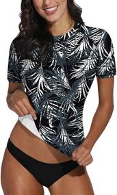 img 3 attached to 🌺 Tropical Summer Floral Sleeve Swimwear for Women - Swimsuits & Cover Ups