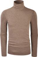 tapulco men's knitted turtleneck pullover - long sleeve, slim fit, soft & comfy casual t-shirt logo