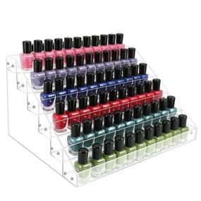 img 4 attached to 🧼 Umirokin 6 Tiers Acrylic Nail Polish Organizer Storage Case Display Rack - Holds 54-72 Bottles of Nail Polish, Ink, Essential Oil, and Cosmetic Dropper Bottles