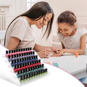 img 1 attached to 🧼 Umirokin 6 Tiers Acrylic Nail Polish Organizer Storage Case Display Rack - Holds 54-72 Bottles of Nail Polish, Ink, Essential Oil, and Cosmetic Dropper Bottles