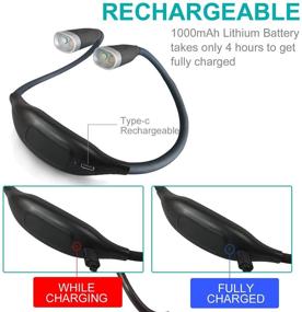 img 1 attached to 📚 QEBIDUM Neck Reading Light: Hands-Free, Rechargeable LED Book Light for Bed Reading with 3 Colors and 9 Brightness Levels (Grey)