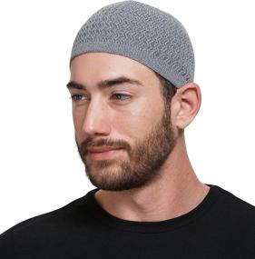 img 4 attached to 🧢 Candid Signature Apparel Unisex Skull Caps with Zigzag Knit | 100% Breathable Cotton Beanie Kufi Skully Caps
