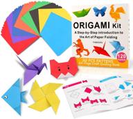 120 sheets origami kit for kids: easy, colorful folding paper set with instructions book - perfect activity, birthday & christmas gift for beginners, adults & kids logo