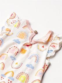 img 2 attached to Organic Cotton Flutter Sleeve Coverall for Babies by HonestBaby: Quality and Comfort Combined