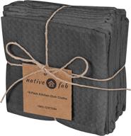 native fab 18 pack waffle dish cloths: absorbent, washable & multipurpose kitchen towels, grey логотип