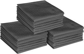 img 3 attached to Native Fab 18 Pack Waffle Dish Cloths: Absorbent, Washable & Multipurpose Kitchen Towels, Grey