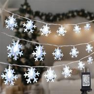 🎄 sunyplay snowflake string lights: 49.2ft 100led christmas fairy lights for garden, patio & party decor - waterproof, 8 modes & white логотип