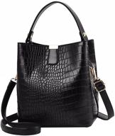 👜 labanca women's retro alligator bucket bag - crocodile pattern designer shoulder bag - ladies pu purse - crossbody wallet bag logo