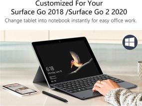 img 3 attached to 💻 MoKo Type Cover: Slim Bluetooth Keyboard with Trackpad for Microsoft Surface Go 2/Go - Black