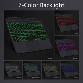 img 2 attached to 💻 MoKo Type Cover: Slim Bluetooth Keyboard with Trackpad for Microsoft Surface Go 2/Go - Black