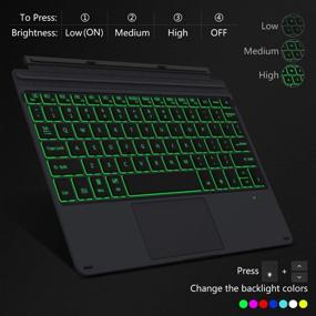 img 1 attached to 💻 MoKo Type Cover: Slim Bluetooth Keyboard with Trackpad for Microsoft Surface Go 2/Go - Black