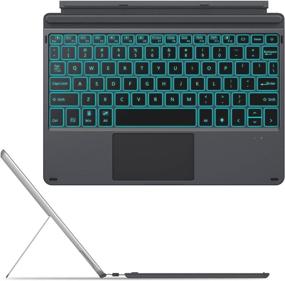img 4 attached to 💻 MoKo Type Cover: Slim Bluetooth Keyboard with Trackpad for Microsoft Surface Go 2/Go - Black