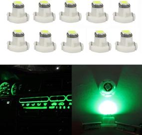 img 4 attached to 🚗 Повысьте качество панели приборов с лампочками WLJH 10x Green T3 Neo Wedge LED для автомобильных приборных щитков, системы климат-контроля и других