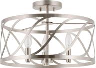 💡 kira home isabelle 16" semi-flush mount ceiling light: modern metal drum shade in brushed nickel finish - 3-light design логотип