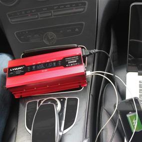 img 2 attached to 💡 Luxurious LVYUAN Power Inverter: 1000W/2000W Dual AC Outlets and USB Ports, DC to AC Converter for Cars – Digital LCD Display, Red-1000W