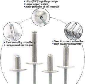 img 1 attached to Flange Rivets Aluminum Diameter Assortment