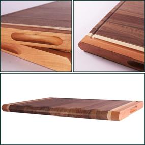 img 2 attached to 🪓 Walnut Wooden Cutting Board by FINDKING - Large Thick Chopping Board with Deep Juice Groove for Kitchen 16.5 x 13 x 1.1