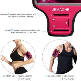 img 1 attached to Water Resistant Galaxy Note 10+/9/8 Armband for Gym and Running - JEMACHE Arm Band Case with Key Holder (Rose)