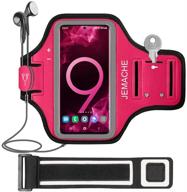 water resistant galaxy note 10+/9/8 armband for gym and running - jemache arm band case with key holder (rose) logo