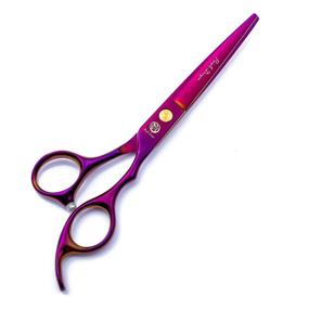 img 3 attached to Professional 6.0 inch Purple Hair Cutting Scissors Set with Razor, Texturizing Shears, Leather Case - Ideal for Hairdressers and Home Use