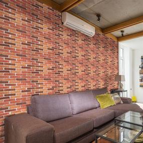 img 1 attached to 🏡 Transform Your Home with SUNBABY Brick Wallpaper: 17.7'' x 118.1'' Peel and Stick Removable Self-Adhesive Wallpaper