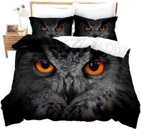 img 4 attached to 🦉 Feelyou Boys Youth Owl Bedding Set: 3D Safari Wildlife Comforter Cover for Kids & Teens Queen Size - Personalized Nighthawk Quilt Cover - Bird Animal Bedspread & Decor Bed Cover