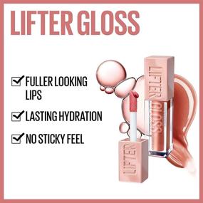 img 2 attached to 💧 Hyaluronic Acid Hydrating Lip Gloss, Moon, 0.18 Ounce by Maybelline Lifter Gloss