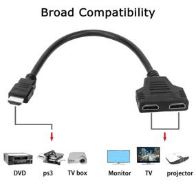 img 3 attached to HDMI Splitter Adapter Cable: 1-in-2-Out HDMI Male to Dual HDMI Female - Supports Two Same TVs Simultaneously!